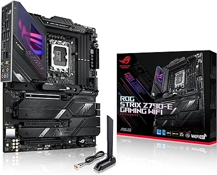 ASUS ROG Strix Z790-E Gaming WiFi 6E LGA 1700(Intel® 12th&13th Gen) ATX Motherboard(PCIe 5.0, DDR5,18+1 Power Stages,2.5 Gb LAN,Thunderbolt 4,5xM.2, 1xPCIe 5.0 M.2,Front Panel USB 3.2 Port) ASUS ROG Strix Z790-E Gaming WiFi 6E LGA 1700(Intel® 12th&13th Gen) ATX Motherboard(PCIe 5.0, DDR5,18+1 Power Stages,2.5 Gb LAN,Thunderbolt 4,5xM.2, 1xPCIe 5.0 M.2,Front Panel USB 3.2 Port)